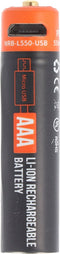 Ronde cel AAA, Li-ion, 1,5 V, 550 mAh, 0,8 Wh, met USB-oplaadaansluiting