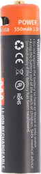 Ronde cel AAA, Li-ion, 1,5 V, 550 mAh, 0,8 Wh, met USB-oplaadaansluiting