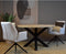 Ronde eettafel eikenhout met metalen matrixpoot Ø180 cm - Onbehandeld
