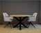 Ronde eettafel eikenhout met metalen matrixpoot Ø180 cm - Onbehandeld