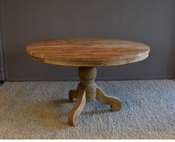 Ronde Eettafel Teakhout met Bolpoot Bali-Ø120 cm