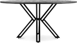 Ronde Eettafel Yana mangohout 130 cm - Zwart