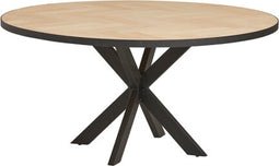 Ronde eiken eettafel Bern Ø100 cm Visgraat - Naturel