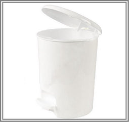 Ronde klassieke Pedaalemmer 5L Wit d = 20 cm, H = 25 cm