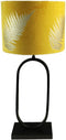 Ronde lampenkap met print - 32x32x24 - Mosterdgeel/goud - Velvet