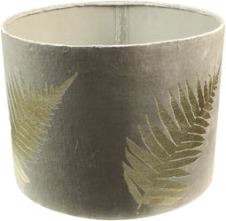 Ronde lampenkap met print - 42x42x32 - Lichtgrijs/goud - Velvet