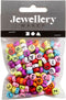 Ronde letterkralen, diverse kleuren, d: 7 mm, gatgrootte 1-2 mm, 0,0 gr/ 1 doos