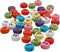 Ronde letterkralen, diverse kleuren, d: 7 mm, gatgrootte 1-2 mm, 0,0 gr/ 1 doos