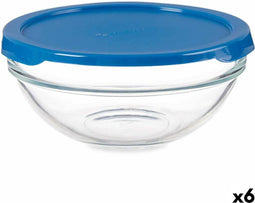 Ronde Lunchtrommel met Deksel Chefs Blauw 595 ml 14 x 6,3 x 14 cm (6 Stuks)