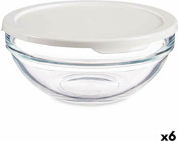 Ronde Lunchtrommel met Deksel Chefs Wit 595 ml 14 x 6,3 x 14 cm (6 Stuks)