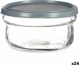 Ronde Lunchtrommel met Deksel Grijs Plastic 415 ml 12 x 6 x 12 cm (24 Stuks)