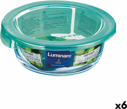 Ronde Lunchtrommel met Deksel Luminarc Keep'n Lagon Turkoois 420 ml 11,5 x 5,4 cm Glas (6 Stuks)