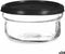 Ronde Lunchtrommel met Deksel Zwart Transparant Plastic Glas 12 x 6 x 12 cm 415 ml