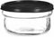 Ronde Lunchtrommel met Deksel Zwart Transparant Plastic Glas 12 x 6 x 12 cm 415 ml