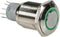 RONDE METALEN DRUKKNOP SPDT 1NO 1NC - GROENE RING (R1600G)