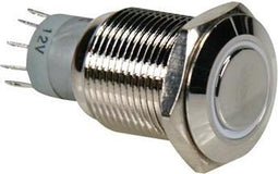 RONDE METALEN DRUKKNOP SPDT 1NO 1NC - WITTE RING (R1600W)