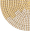 Ronde placemat zeegras geel/wit - 35 cm - Tafel onderleggers