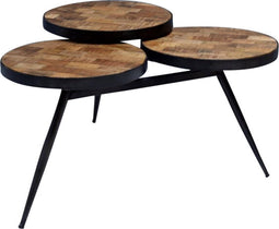 Ronde salontafel Triple-disk mangohout