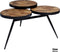 Ronde salontafel Triple-disk mangohout