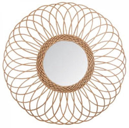 Ronde Spiegel | 56 cm doorsnede | Rotan | Wandspiegel | Wanddecoratie | VT wonen |