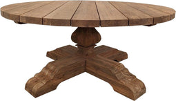 RONDE TEAK TUINTAFEL 180 CM MET KLOOSTERPOOT