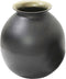 Ronde Vaas Large Aluminium - Mat Zwart Buitenzijde&antique gou