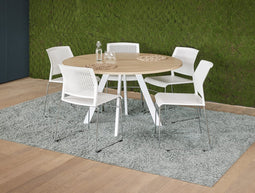 Ronde vergadertafel 120cm Victory kleur frame Wit (RAL9010) kleur blad Wit