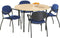 Ronde vergadertafel of kantoortafel Kubus 120 cm bladkleur Beuken framekleur Aluminium (RAL9006)