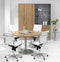 Ronde vergadertafel Teez diameter 120cm bladkleur Halifax Eiken framekleur Aluminium (RAL9006)