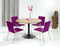 Ronde vergadertafel Teez diameter 120cm bladkleur Kersen framekleur Aluminium (RAL9006)