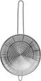 Ronde vergiet/zeef met lang handvat zilver 18 x 7 cm van RVS - Keukenvergieten
