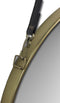 Ronde wandspiegel met riem - ø60 cm - antique gold/zwart
