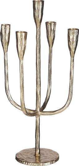 House of Seasons Stretto Kandelaar - H43 x Ø22 cm - 5 kaarsen - Goud