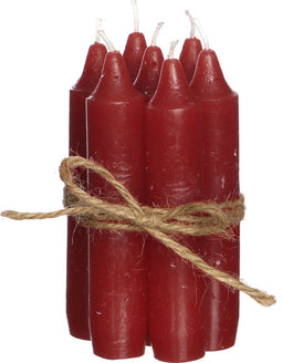 Rood Dinerkaarsen - Set van 7 - Tafelkaarsen - h.11 Ø2,2