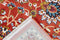 Rood vloerkleed - 140x200 cm - Gebloemd A-symmetrisch patroon - Landelijk