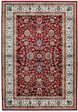Rood vloerkleed - 160x230 cm - Gebloemd A-symmetrisch patroon - Landelijk