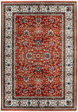 Rood vloerkleed - 160x230 cm - Gebloemd A-symmetrisch patroon - Landelijk