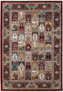 Rood vloerkleed - 80x150 cm - A-symmetrisch patroon - Landelijk