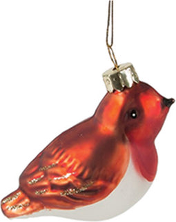 Rood-wit Brits vogeltje kerstbal - Sass & Belle