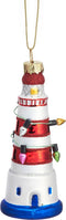 Rood-witte vuurtoren kerstbal - Sass & Belle