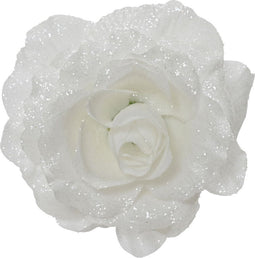 Roos polyester d12h7 cm wit