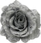 Roos polyester d12h7 cm zilver