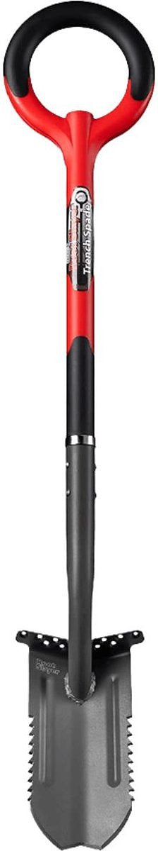 Root Slayer Trench Spade, Geulspade met zaag – Multifunctionele gleuven schop met zaag en mes – Tuingereedschap voor het graven van geulen en sleuven – Schep met steel en wortelzaag voor tuinieren - Boomwortelspade