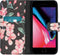 iMoshion Hoesje Geschikt voor iPhone 7 / 8 / SE (2020) / SE (2022) Hoesje Met Pasjeshouder - iMoshion Design Softcase Bookcase - Zwart / Roze / Blossom Watercolor Black