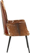 vidaXL Fauteuil harig echt leer bruin en wit