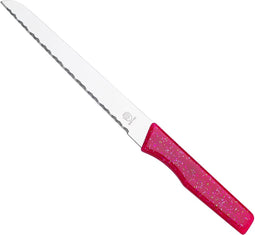 RÖR Solingen Brotmesser „Diamant“, Kunststoffgriff - rood