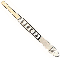 RÖR Solingen Epileer Tweezer / Pincet - 75 mm - Recht - RVS - Verguld