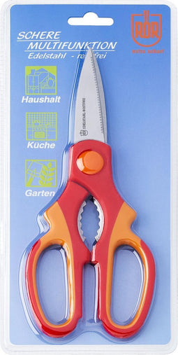 RÖR Solingen Multifunctionele Keukenschaar - Alleskunner met Rood Handvat - 20,5 cm