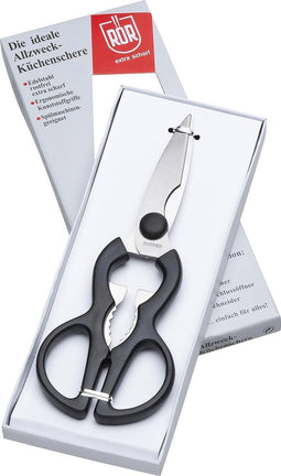 RÖR Solingen Multifunctionele Keukenschaar - Alleskunner met Flesopener - 20,5 cm - Zwarte Grip