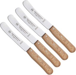 RÖR Solingen Ontbijtmes Buckels - Lemmet 11.5 cm - Beukenhout - 4 stuks